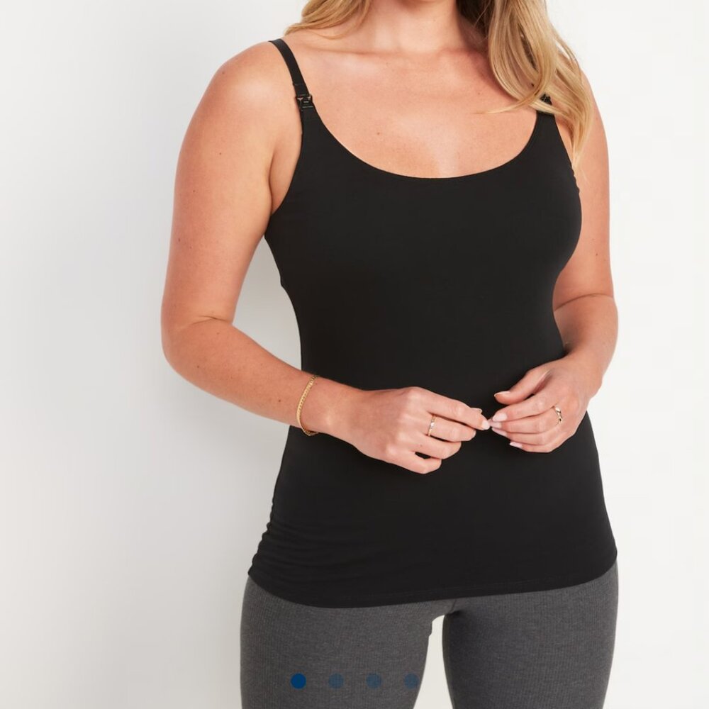 Old Navy M Black Maternity First-Layer Nursing Cami Cotton blend Nursing strap